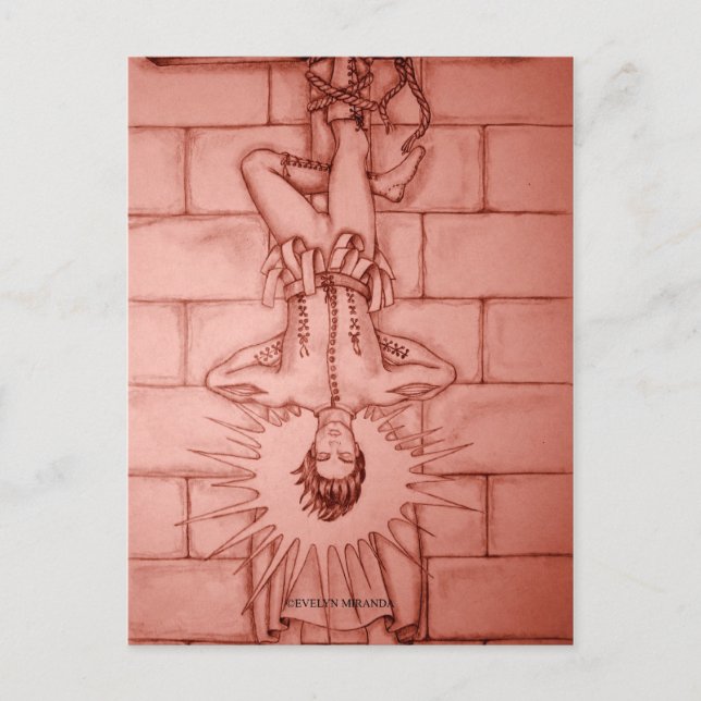 La tarjeta Tarot de hombre ahorcado (Anverso)