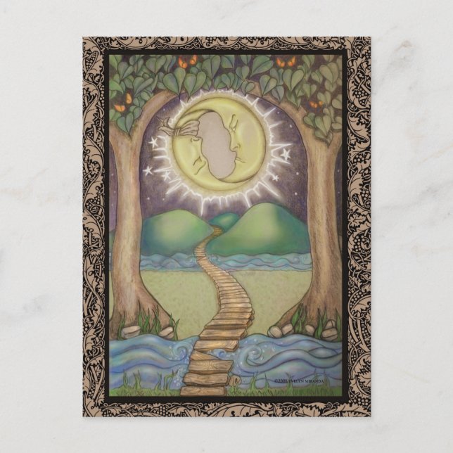 La tarjeta Tarot de la Luna (Anverso)