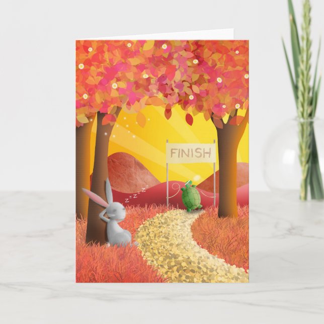 La tarjeta Tortoise y la liebre 2 - saludo (Anverso)