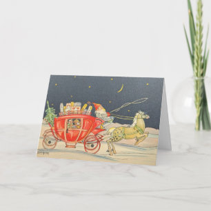 La tarjeta vintage de entrega de Navidad