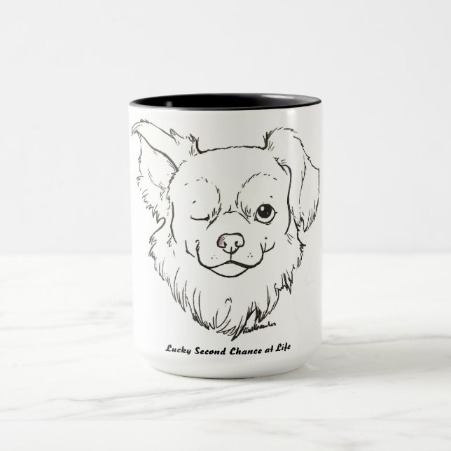 La taza de café afortunada de pintura del Fox (Centro)