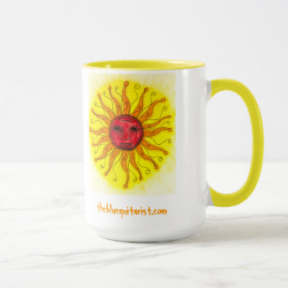 La taza de café azul del "reloj de sol" del