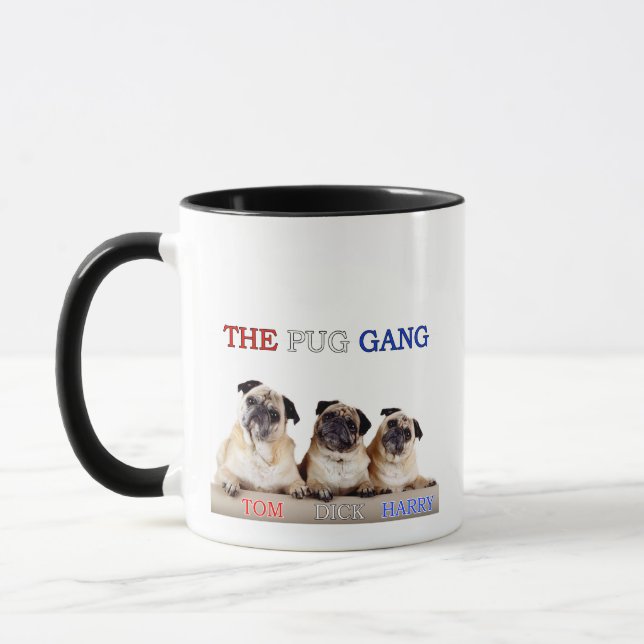 La Taza de Café de La Pandilla de Pugs Tom, Dick & (Izquierda)
