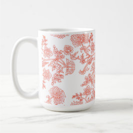 La Taza de Café Floral Clásico Toile