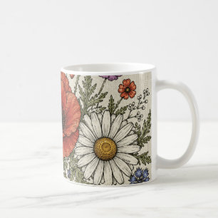 La taza de café Groovy Vintage Wilflower