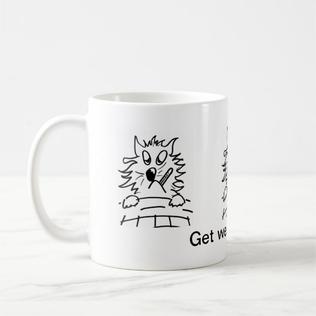la taza de café gruñona divertida del gato