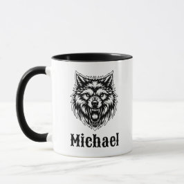 La taza de café personalizada del lobo