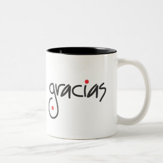 La taza de Gracias le agradece blanco y negro