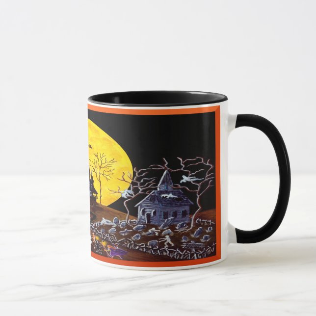 La taza de Halloween "guarda el correr " (Derecha)
