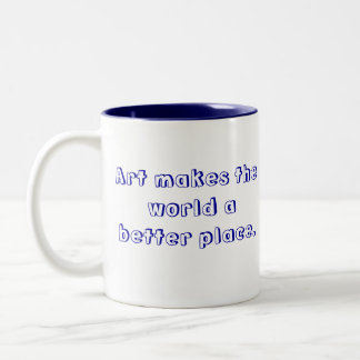 La taza de la bicicleta con "arte hace el mundo un