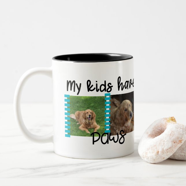 La taza de la foto del mascota mis niños tiene (Con donut)