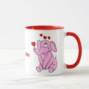 La taza de la tarjeta del día de San Valentín