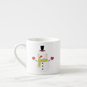 La taza de los niños del copo de nieve del muñeco