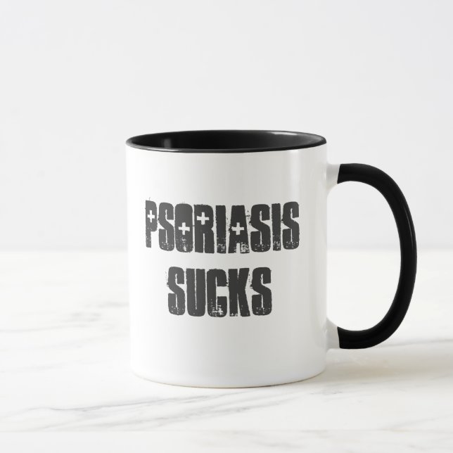 ¡La taza de Personalizable de "Psoriasis Sucks"! (Derecha)