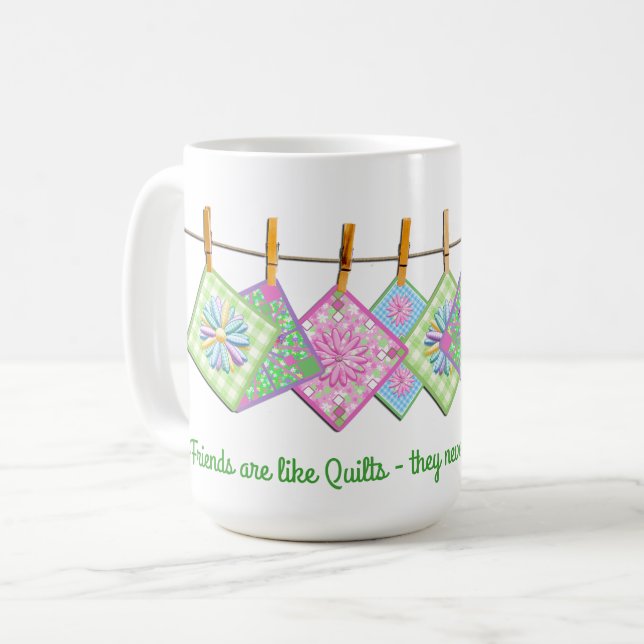 La taza de Quilter - cita - Closesline-Edredones - (Anverso izquierdo)