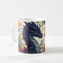 La taza del café del dragón con dragones