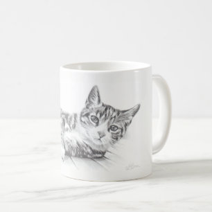 La taza del gato, taza del arte del gato, amantes