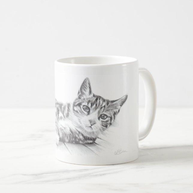 La taza del gato, taza del arte del gato, amantes (Anverso derecho)