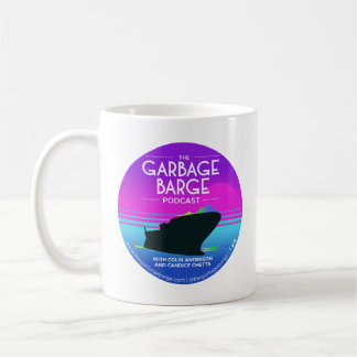 La taza del logotipo del podcast de la gabarra de