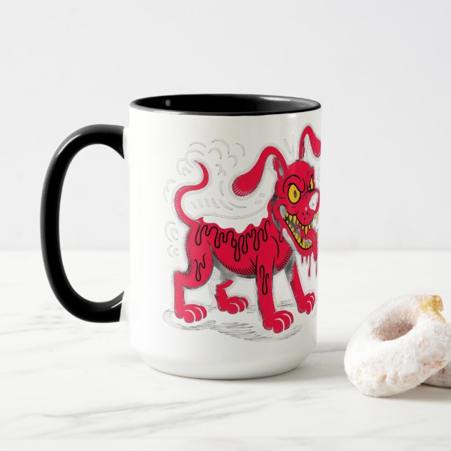 La taza del perro de Lover - diseño de perro corto (Con donut)