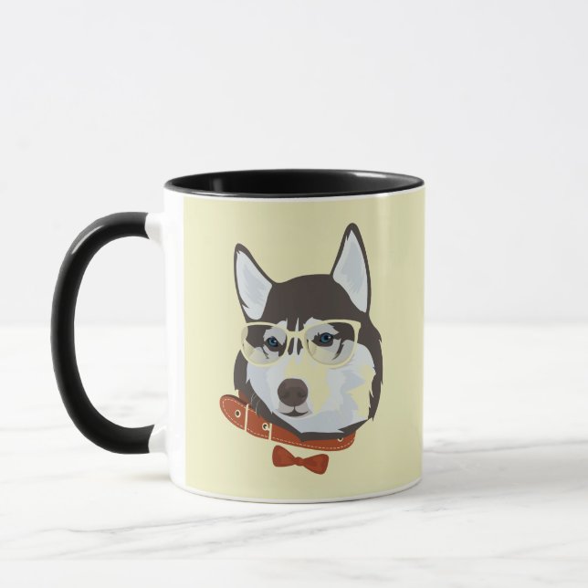 La taza fresca del perro del husky siberiano (Izquierda)
