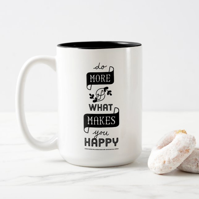 La taza inspiradora hace más de qué le hace feliz (Con donut)