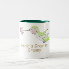 La taza más grande del colibrí de la abuelita del