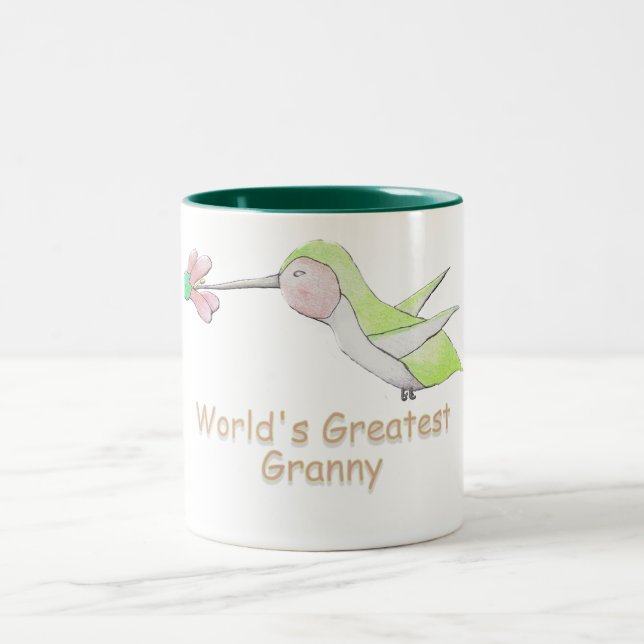 La taza más grande del colibrí de la abuelita del (Centro)
