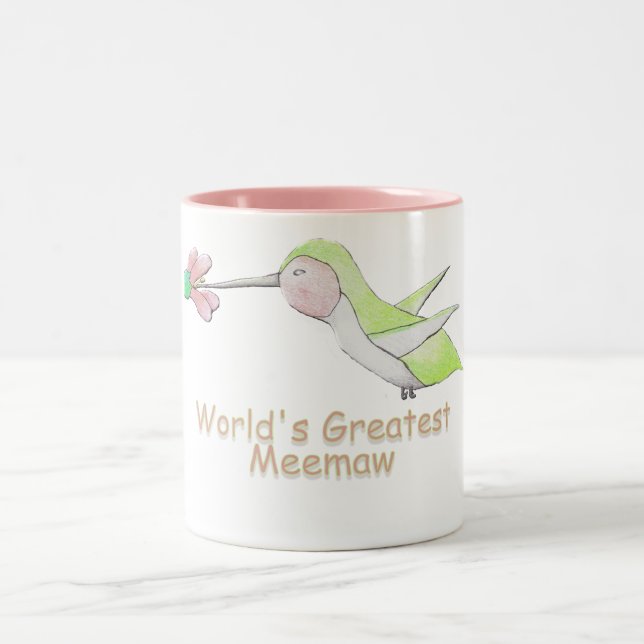 La taza más grande del colibrí de Meemaw del mundo (Centro)
