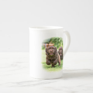 La taza "mirada de la porcelana de hueso del