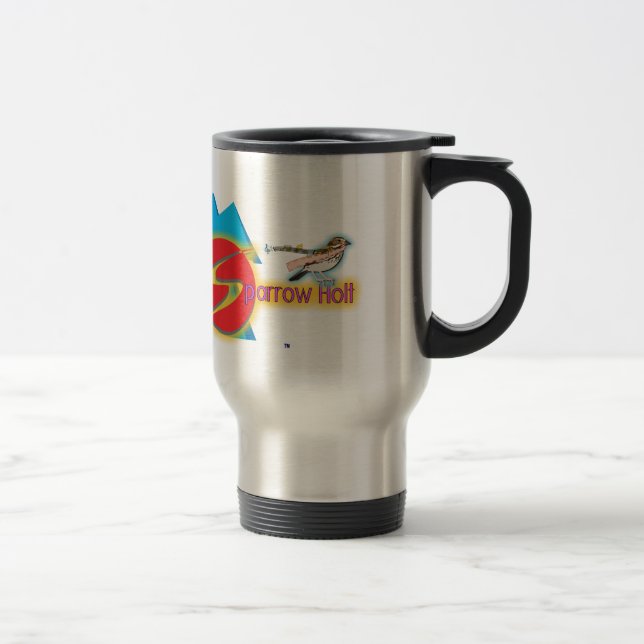 ¡"La taza oficial del viaje de Holt del gorrión"! (Derecha)
