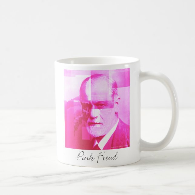 La taza rosada original de Freud (Derecha)