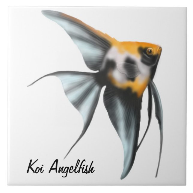 La teja del Angelfish de Koi (Frente)
