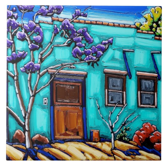 La teja verde verde azulada del barrio hispano de (Frente)