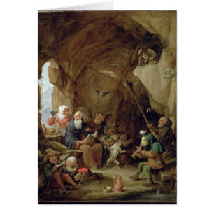 La tentación de St Anthony en una caverna rocosa