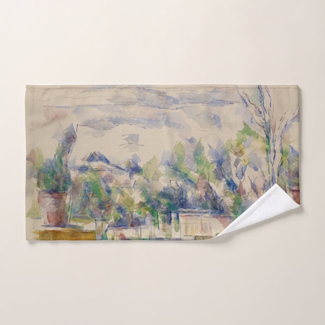 La Terraza del Jardín en Les Lauves, Cezanne (Toalla de mano)