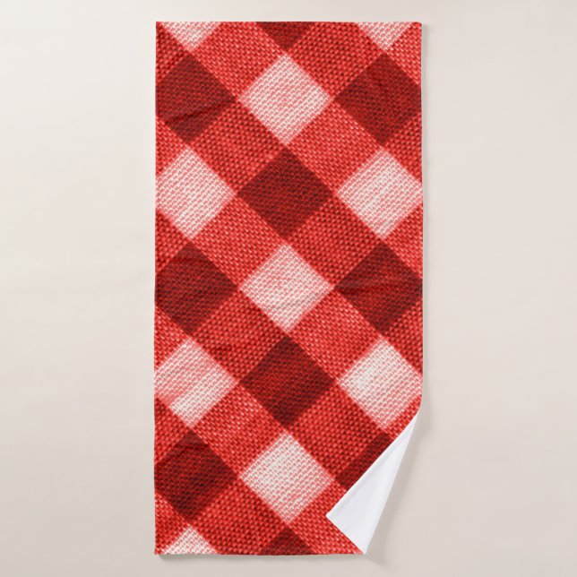 La textura del rojo brillante de gingham de unión (Toalla de baño)