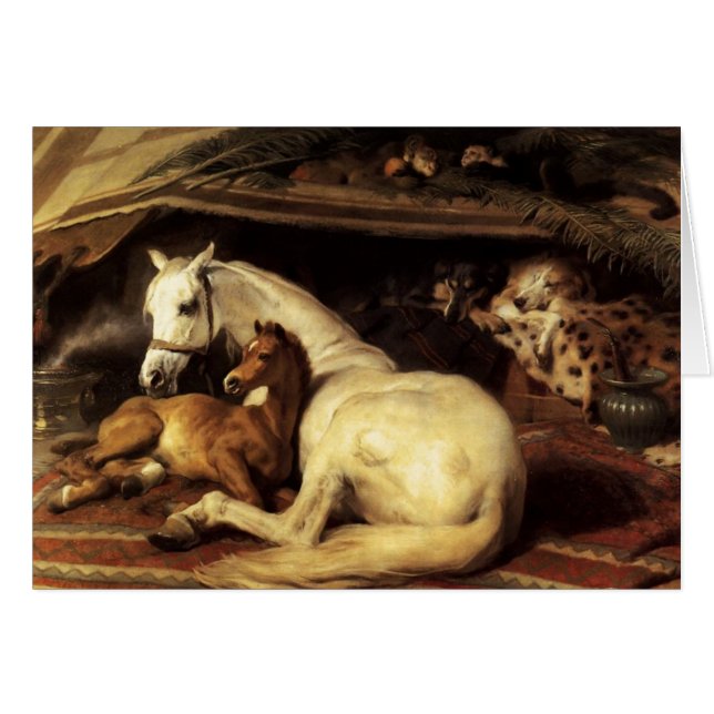 LA TIENDA ÁRABE CON CABALLOS Y ANIMALES (Anverso (Horizontal))