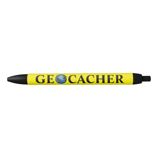 La tierra de la pluma de Geocacher con Geocaching (Anverso)