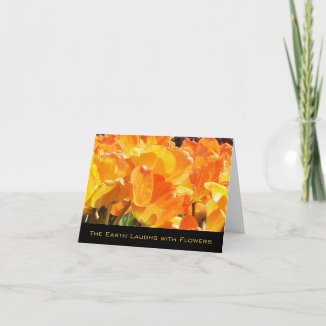 La tierra de los tulipanes naranja y amarillo se r (Anverso)