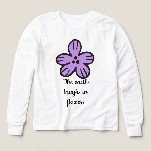 La tierra ríe en flor", cita floral aburrida (Diseño frontal)