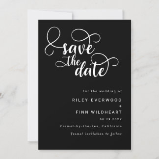 La tipografía elegante salva la invitación de fech