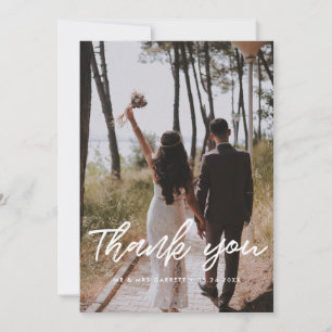 La tipografía moderna boda foto tarjeta de agradec