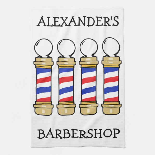 La toalla de bar Barbershop Barber Poles Personali (Vertical)