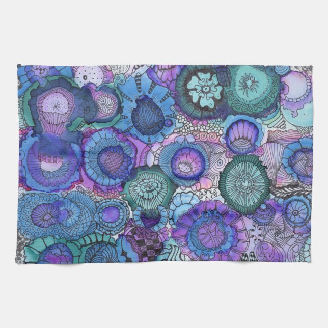 La toalla de cocina azul (Horizontal)