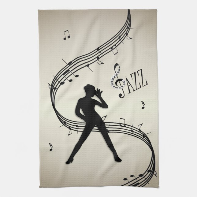 La toalla de cocina de la música de jazz Dance Gol (Vertical)