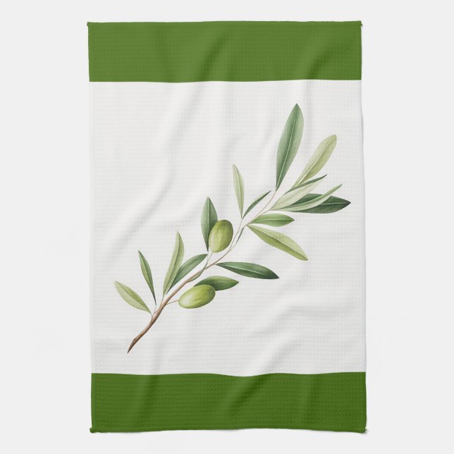 La toalla de cocina de "La rama del olivo" (Vertical)