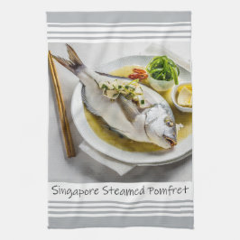 La toalla de cocina de Pomfret al vapor de Singapu