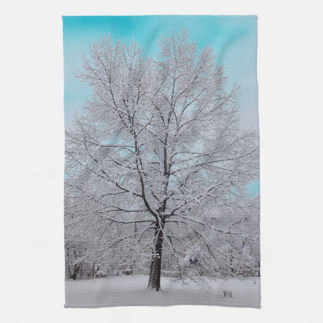 La toalla de cocina del roble del invierno (Vertical)