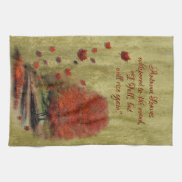 La toalla de cocina paisajista de las hojas de oto